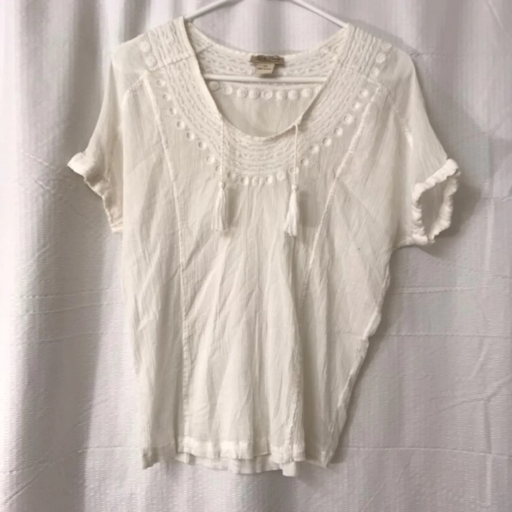 Lucky brand ivory boho top